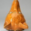 Prattware pottery fox head stirrup cup, circa 1820