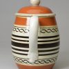 Mochaware pottery mustard pot and cover, circa 1820, ex Jonathan Rickard Collection