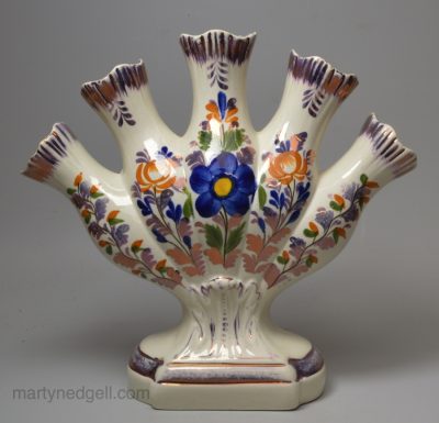 Pearlware pottery quintal vase with lustre decoration, circa 1830