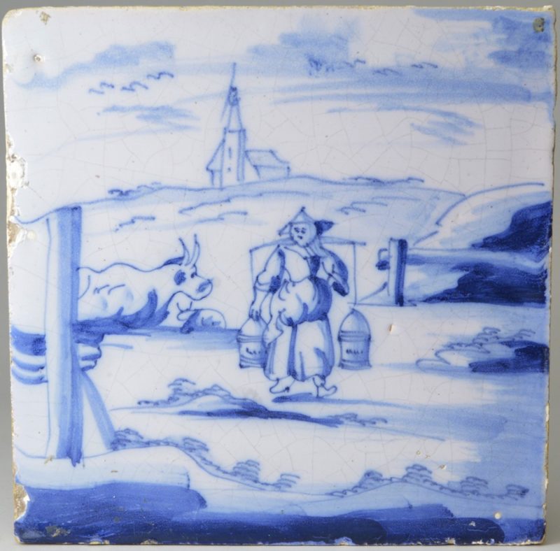 Liverpool delft tile, circa 1750