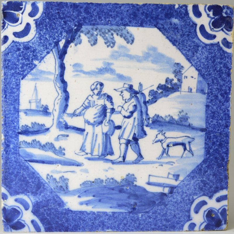 London delft tile, circa 1750