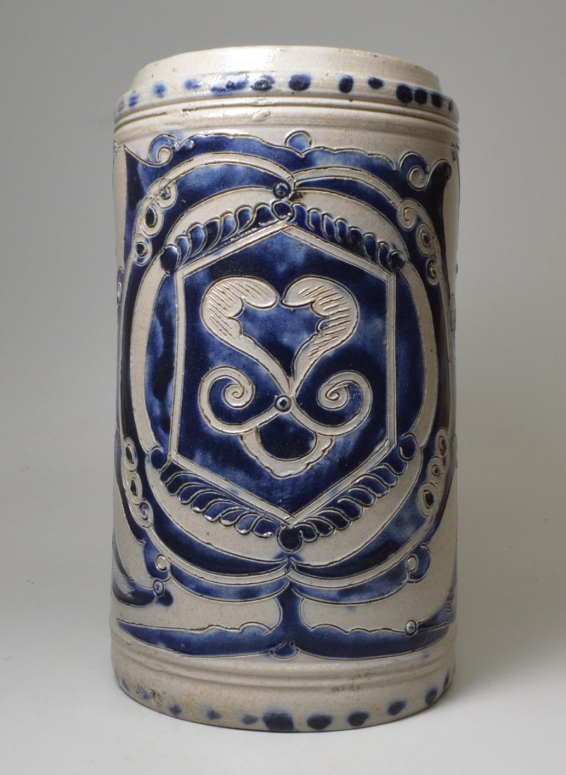 Westerwald saltglaze stoneware tankard, circa 1720