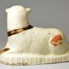 Creamware pottery sheep, circa 1810, probably Bovey Tracey Pottery