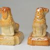 Pair of salt glazed stoneware spaniels, circa 1840, Brampton Pottery