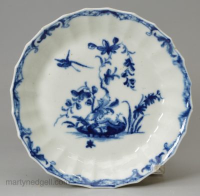Worcester porcelain saucer, circa 1765