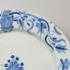 London delft charger decorated with an Isnik style pattern in blue, circa 1760