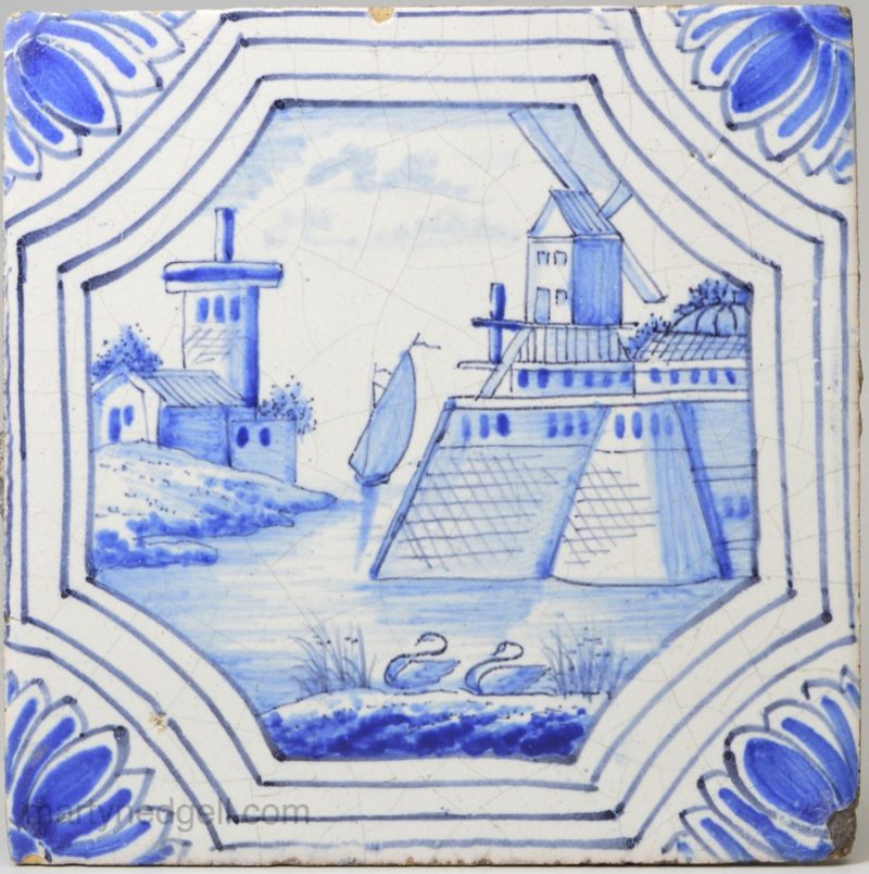 Dutch Delft tile, circa 1750