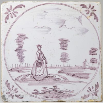 Bristol delft tile, circa 1750
