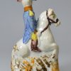 Prattware pottery figure of Napoleon on horseback, circa 1800