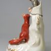 Staffordshire figural ink well, Aésop's Fables The Monkey and the Fox, circa 1830