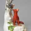 Staffordshire figural ink well, Aésop's Fables The Monkey and the Fox, circa 1830