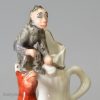 Staffordshire figural ink well, Aésop's Fables The Monkey and the Fox, circa 1830