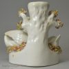 Staffordshire pottery swans spill vase, circa 1860