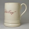 John George Pole Esquire's creamware pottery tankard dated 1829