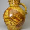 North Devon slipware jug decorated with nautical sgraffito work, circa 1820