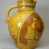 North Devon slipware jug decorated with nautical sgraffito work, circa 1820