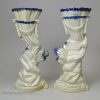 Pair of pearlware pottery figural spill vases, circa 1790