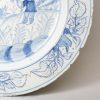 Liverpool delft charger painted in blue with a Chinese archer, circa 1750