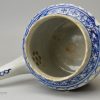 Pearlware pottery lidless teapot, circa 1800