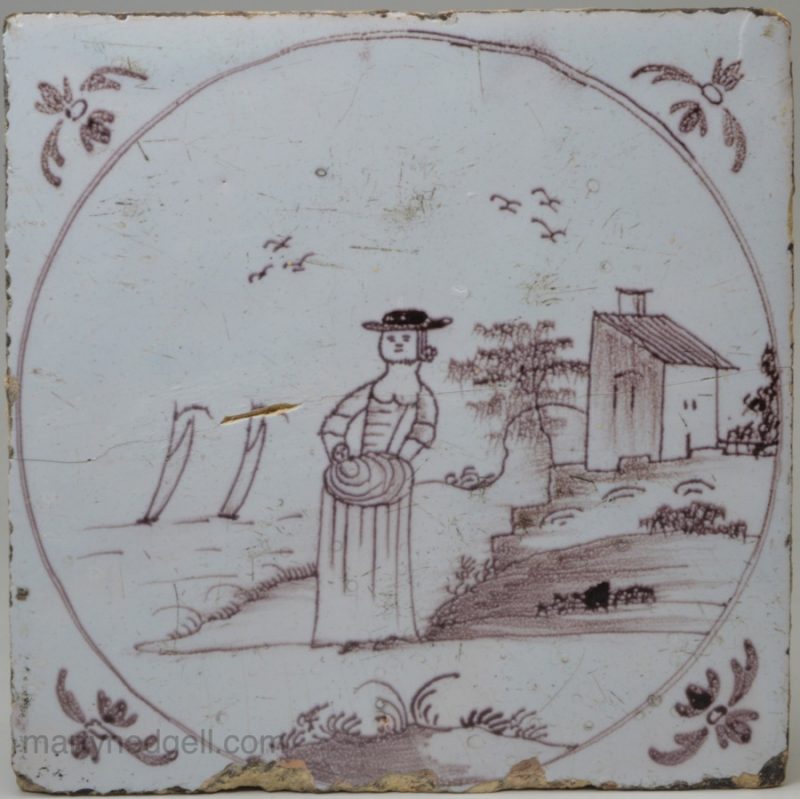 Bristol delft tile, circa 1750