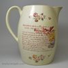 Large creamware jug commemorating the death of Admiral Nelson, circa 1805