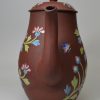 Spode red stoneware coffee pot decorated with enamels pattern #3339, circa 1820