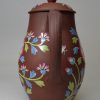 Spode red stoneware coffee pot decorated with enamels pattern #3339, circa 1820