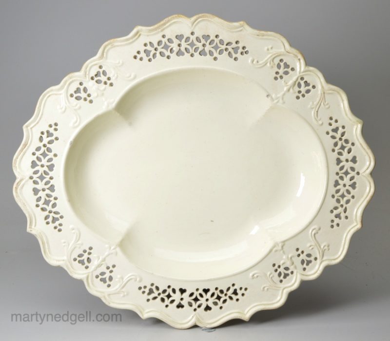 Creamware pierced dish, circa 1780