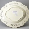 Creamware pierced dish, circa 1780