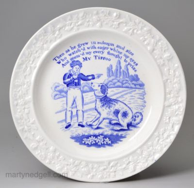 Pearlware pottery child's plate 'MY TIPPOO', circa 1820