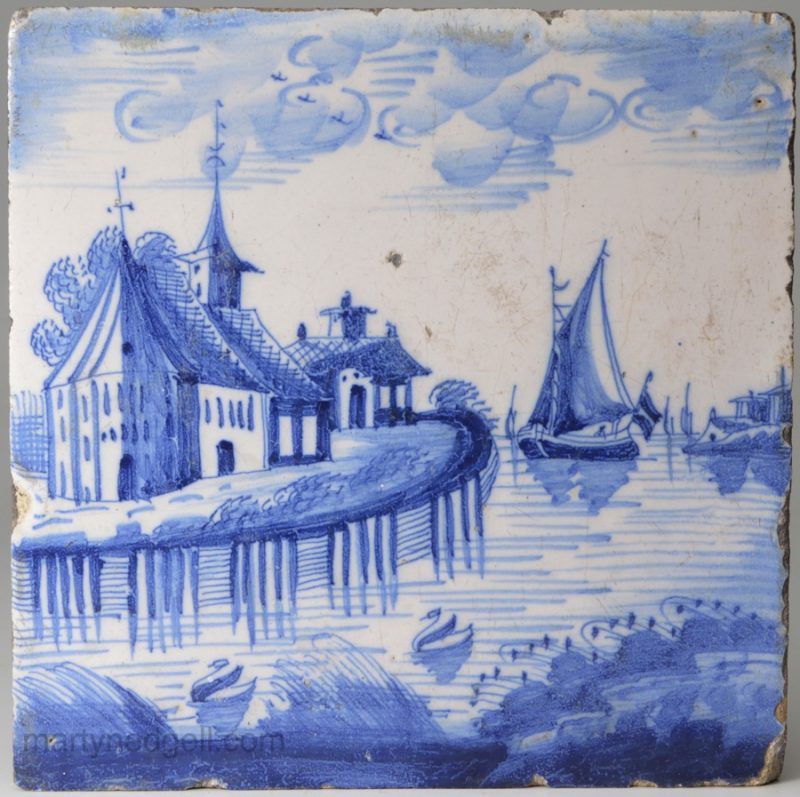 Dutch Delft tile, circa 1740