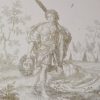 Liverpool Delft Sadler printed biblical tile, circa 1760 David with Goliath's head