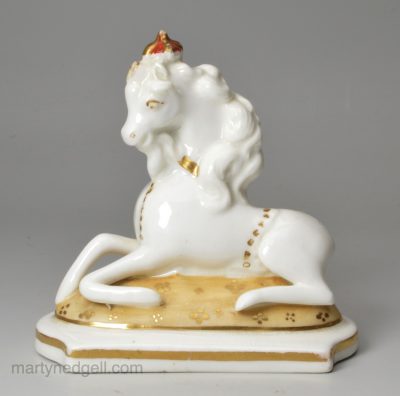 Staffordshire porcelain unicorn, circa 1840