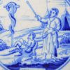 Dutch Delft biblical tile Moses and the Brazen Serpent, NUM 21:v9, circa 1800