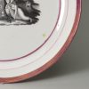 English porcelain commemorative saucer dish, circa 1817 printed with Britannia and Prince Leopold mourning Princess Charlotte