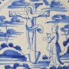 Dutch Delft Biblical tile 'The Crucifixion', circa 1740