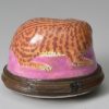 Bilston enamel cat patch box bonbonniére circa 1780