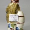 Pearlware pottery figure decorated with colours under the glaze, circa 1790