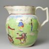 Pearlware pottery 'BONAPARTE DETHRON'D April 1st 1814' commemorative jug, probably Swansea Pottery