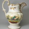 George Nuttalls English porcelain jug painted with cock fighting and pheasant shooting, dated 1844