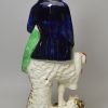 Large Staffordshire pottery figure of the blind violinist and his spaniel, circa 1860