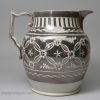 Pearlware jug with silver resist lustre decoration, circa 1830