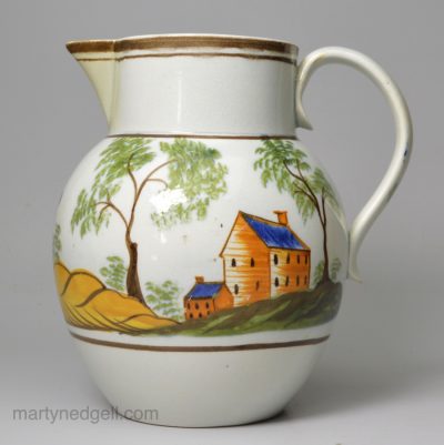 Prattware pottery jug, circa 1800