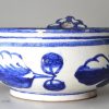 London delft porringer painted in blue, circa 1700