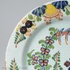 London delft polychrome plate, circa 1760