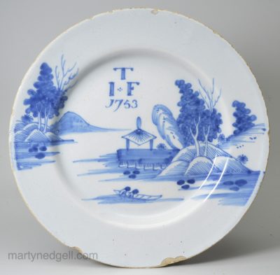 Liverpool delft plate dated 1753