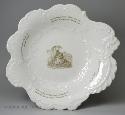 English porcelain dish printed with anti-slavery theme, circa 1830