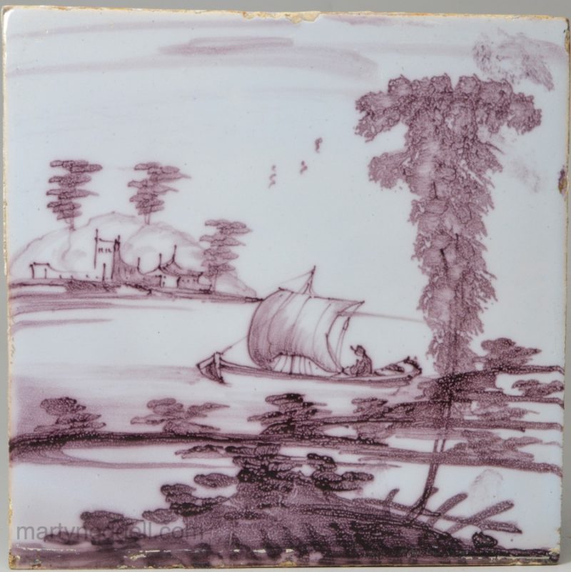 Bristol delft tile, circa 1740