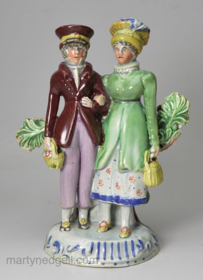 Staffordshire pearlware pottery Dandies circa 1820