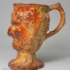 Saltglaze stoneware Bacchus mug, circa 1840 probably Brampton Pottery